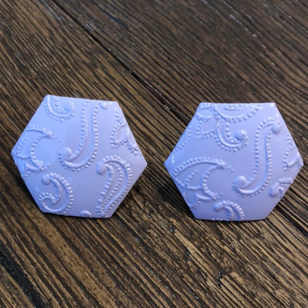 vintage purple paisley earrings